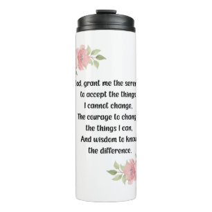 Garrafa Térmica Serenity Prayer - Viagem Tumbler - AA