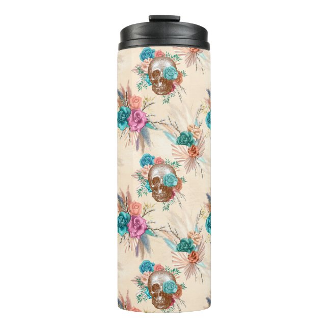 Garrafa Térmica Série Boho Caveira Design 3 (Frente)