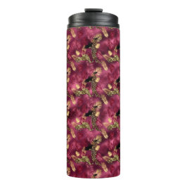 Garrafa Térmica Série Burgundy e Gold Leopard Design 10