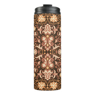 Garrafa Térmica Série de vidro manchado. Composição de abstraç