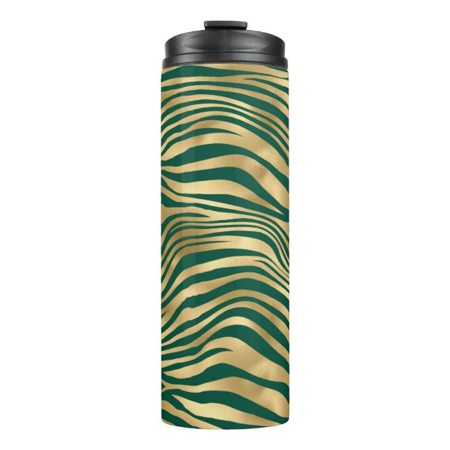 Garrafa Térmica Série Esmeralda e Ouro Safari Design 4 (Frente)