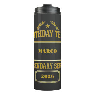 Garrafa Térmica Série Lendária Personalizada Dourada de Aniversári