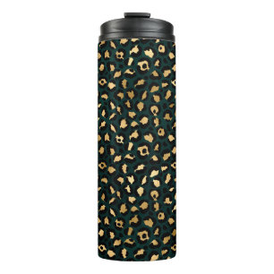 Garrafa Térmica Série Teal e Gold Leopard Design 1