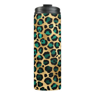 Garrafa Térmica Série Teal e Gold Leopard Design 14