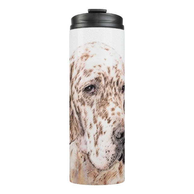 Garrafa Térmica Setter Inglês Laranja Belton Pintando Arte Cão (Frente)