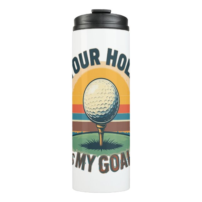 Garrafa Térmica Seu Buraco É Meu Golfe De Golfe De Golfe De Goa (Frente)
