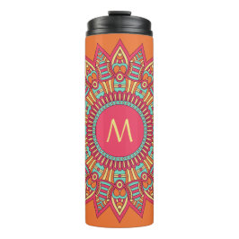 Garrafa Térmica Seu Monograma em um Tumbler personalizado Boho Fra