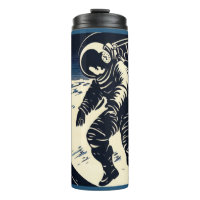 SF - Astronauta no Spacewalk Woodcut 3