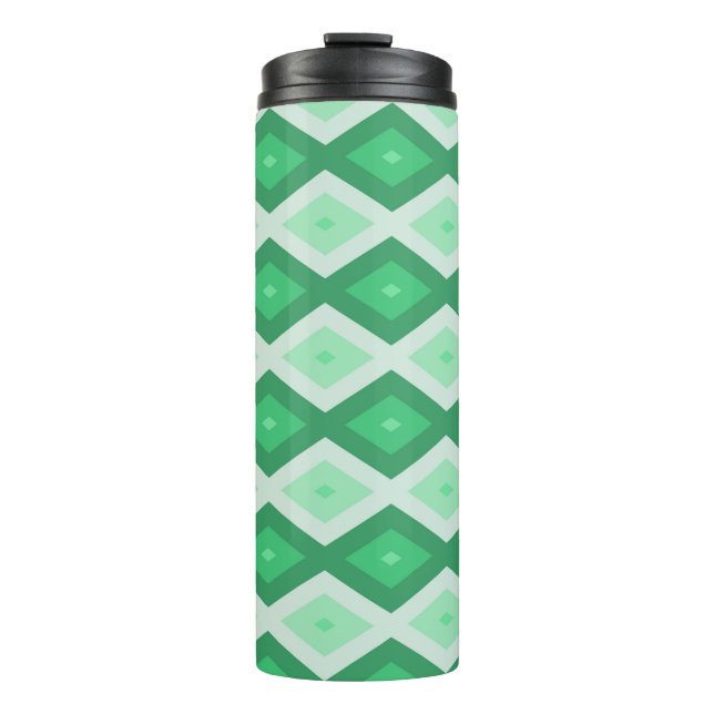 Garrafa Térmica Shades of green diamond pattern (Frente)