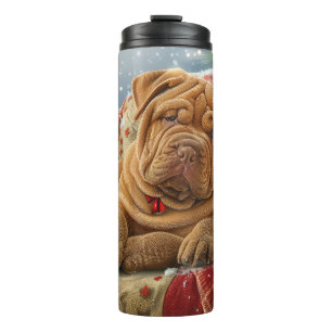 Garrafa Térmica Shar Pei Cachorro Festivo
