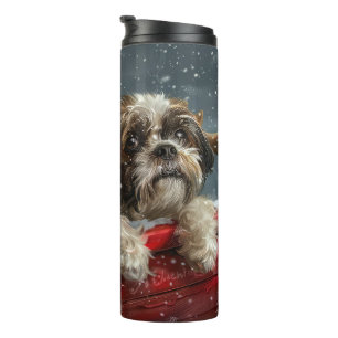 Garrafa Térmica Shih Tzu Dog Natal Festivo