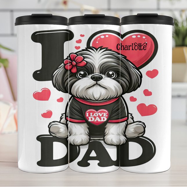 Garrafa Térmica Shih Tzu: Eu Adoro Pai! (Criador carregado)
