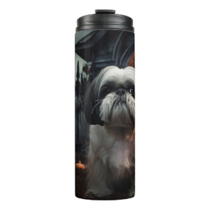 Garrafa Térmica Shih Tzu Halloween Assustador