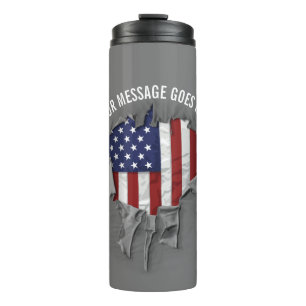 Garrafa Térmica Shreded, Ripped e Torn American Flag Thermal Tu