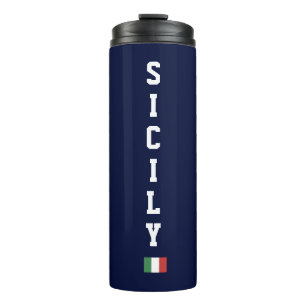 Garrafa Térmica Sicília Vertical e Bandeira Italiana Azul-Marinho