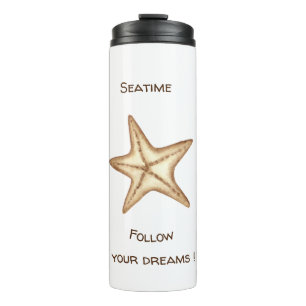 Garrafa Térmica Siga seus sonhos aquarela Seatime Estrela do Mar