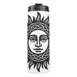 Garrafa Térmica Sigilo do Rosto Solar – Emblema do Sol Negro