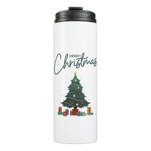 Garrafa Térmica Silencioso de Natal Verde com Marca Personalizada,