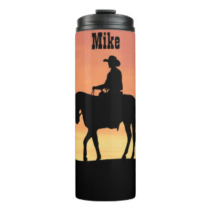 Garrafa Térmica Silhouette Cowboy no Sunset