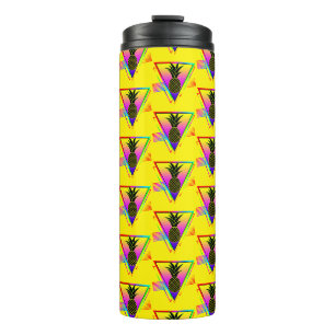 Garrafa Térmica Silhueta Moderna Retro Abacaxi Fruta de Verão
