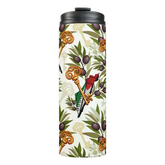 Garrafa Térmica Símbolo chave palestino do direito de retorno (Frente)