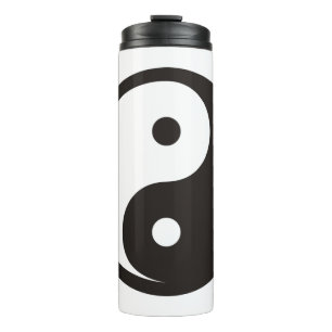 Garrafa Térmica Símbolo Yin Yang - desenho de tatuagem sólido