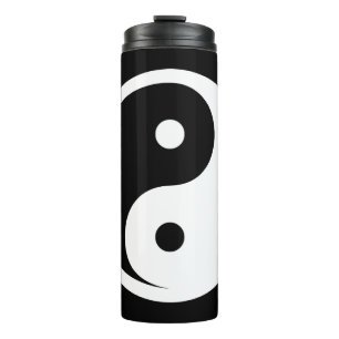 Garrafa Térmica Símbolo Yin Yang - desenho de tatuagem sólido 2