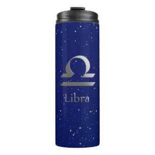 Garrafa Térmica Símbolo Zodíaco para Libra no Deep Midnight Blue