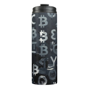 Garrafa Térmica Símbolos de Bitcoin (Estilo: 7)