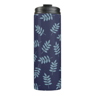 Garrafa Térmica Simple vintage pattern. Dark blue background, blue