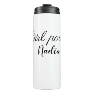 Garrafa Térmica simples poder feminino minimal adicionar nome text