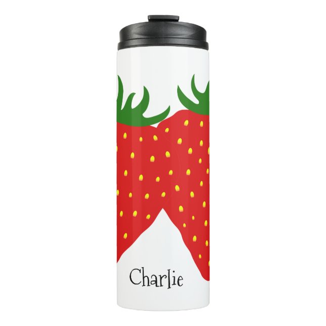 Garrafa Térmica Simplesmente Morango com nome personalizado (Frente)