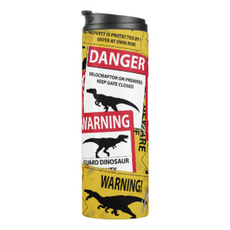 Garrafa Térmica Sinais de precaução do dinossauro