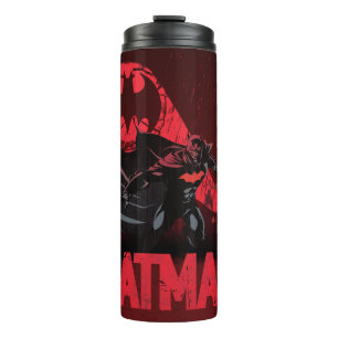 Garrafa Térmica Sinal de Morcego Vermelho do Batman