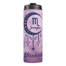 Garrafa Térmica Sinal Zodiac do Scorpio de Nome Personalizado