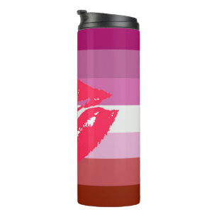Garrafa Térmica Sinalizador do Orgulho Lésbico Lipstick