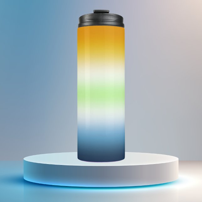 Garrafa Térmica Sinalizador Gradiente do Orgulho Agender AroAce (Criador carregado)