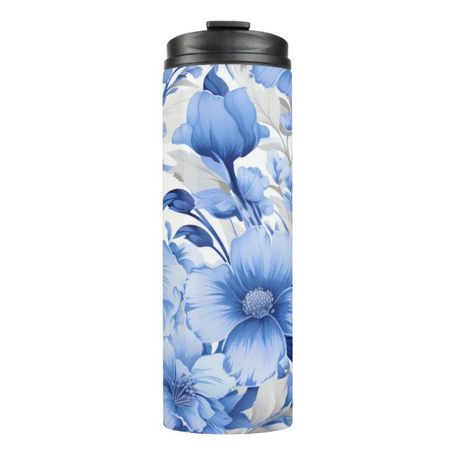Garrafa Térmica Sinfonia Floral Azul (Frente)