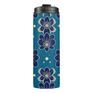 Garrafa Térmica Sinfonia Floral de Aquarela - Botânica Sem Costura