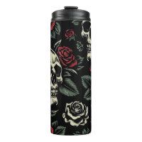 Skulls & Rosa vermelha Gothic Floral