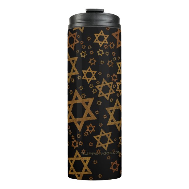 Garrafa Térmica SlipperyJoe's Estrela de David temática de Hanukka (Frente)