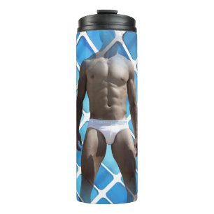 Garrafa Térmica SlipperyJoe's homem musculoso abdômen definido cue