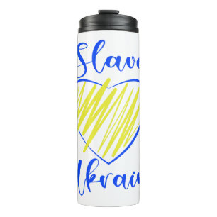 Garrafa Térmica Slogan Slava Ucraniano Glória à Ucrânia