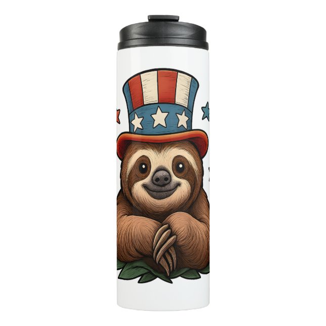 Garrafa Térmica Sloth 4 de julho (Frente)