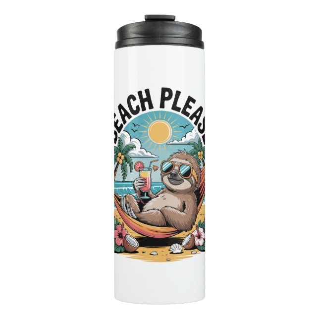 Garrafa Térmica Sloth com Sorvete Summer Beach, por favor (Frente)