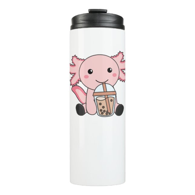 Garrafa Térmica Snaxolotl Axolotl Bubble Tea Amadurece Animais Doe (Frente)