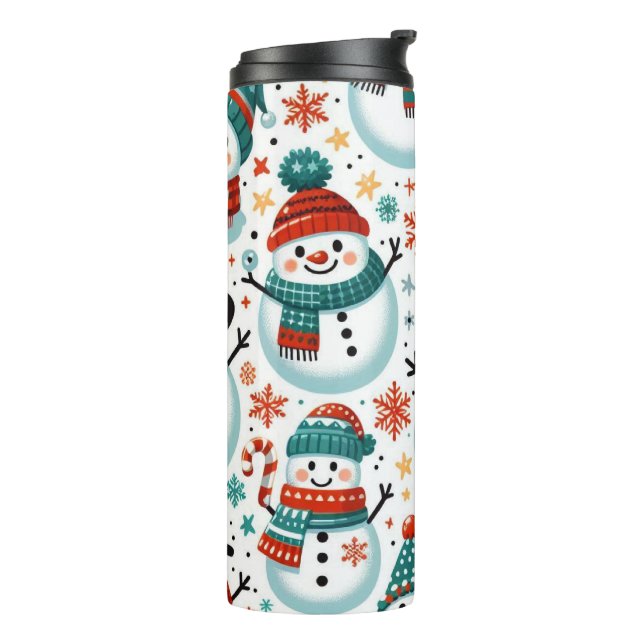 Garrafa Térmica Snowman Festivo Pensado com Design de inverno Colo (Giro à esquerda)