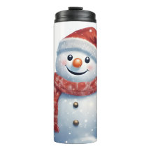 Snowman Thermal Tumbler - Perfeito para Chri