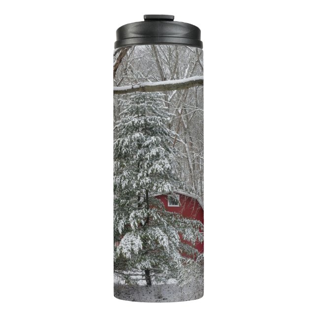 Garrafa Térmica Snowy Red Barn (Frente)