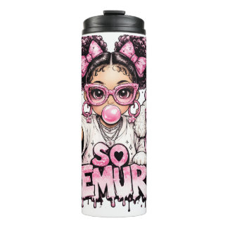 Garrafa Térmica So Demure™ Pink Glam Girl Bubblegum Skinny Tumbler